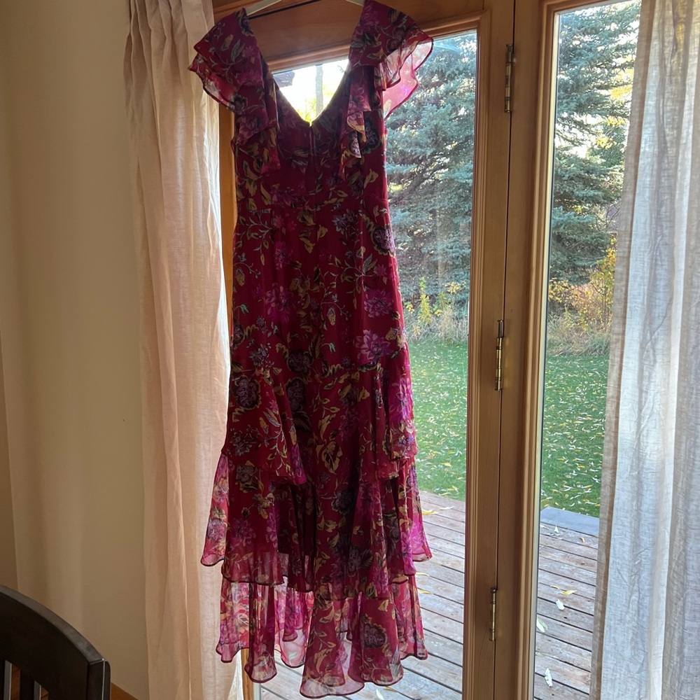 WAYF Floral Tiered Ruffle Dress